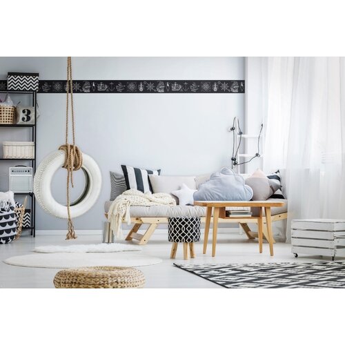 Noordwand Kids Walls Behangrand nautisch navyblauw schepen - 45843