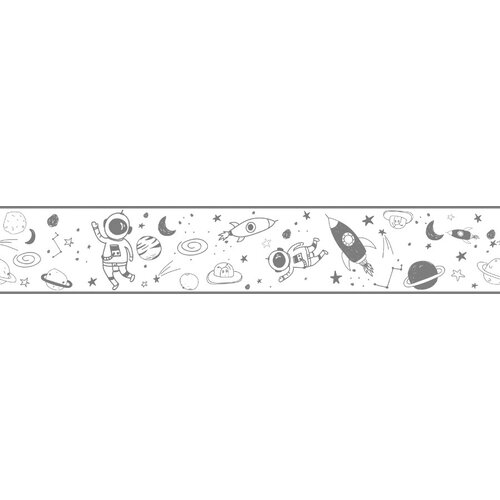 Noordwand Kids Walls Behangrand outerspace met astronauten, raketten en planeten - 45851