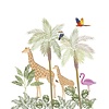 Noordwand Kids Walls Fotobehang giraffen en tropische vogels - 45884