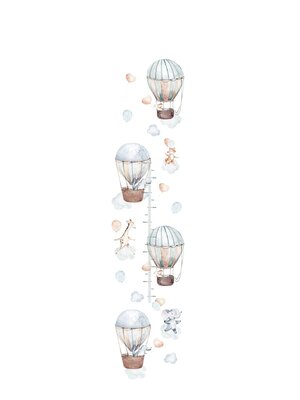 Noordwand Kids Walls Fotobehang meetlint met luchtballonnen - 45867