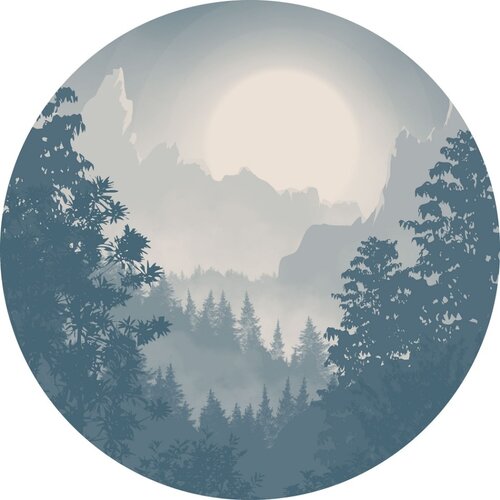 Noordwand Komar Dots Behangcirkel Blue Valley - D1-039