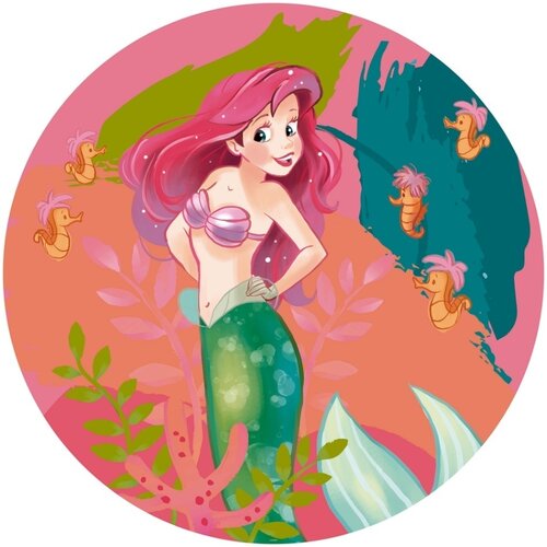 Noordwand Komar Dots Behangcirkel Disney Princess - Ariel - Happy Coral - DD1-017