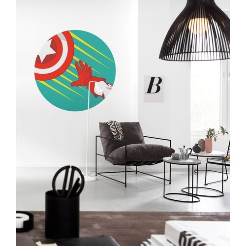 Noordwand Komar Dots Behangcirkel Marvel - Avengers - Captain's Shield Pop Art - DD1-055