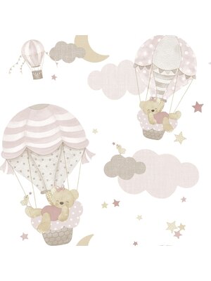 Noordwand Happy Behang met luchtballonnen en beertjes - 14818