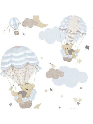 Noordwand Happy Behang met luchtballonnen en beertjes - 14816
