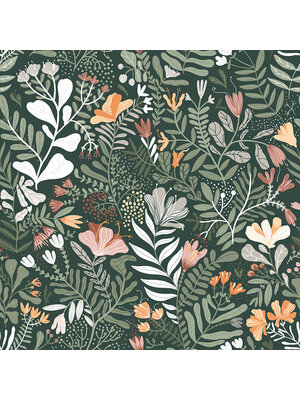 Dutch Wallcoverings FC Fägring- Brittsommar roze/groen - 22009