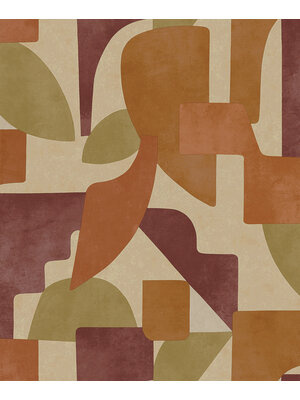Dutch Wallcoverings FC Arboretum- Linnet Burgundy/Orange - 91714