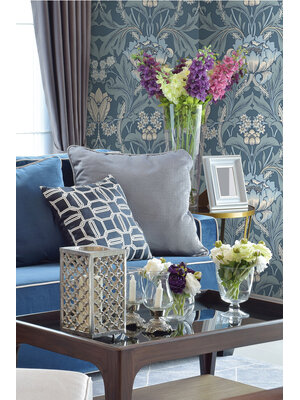 Dutch Wallcoverings FC British Heritage bloem blauw - KT20502