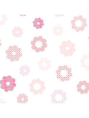 Dutch Wallcoverings FC Joy- bloemen wit/roze - 72081