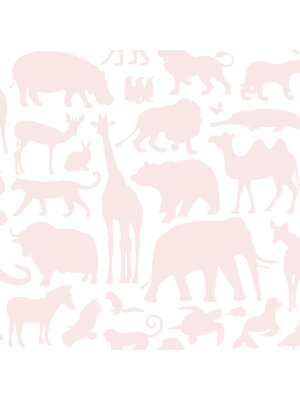 Dutch Wallcoverings FC Joy- dieren wit/roze - 72080
