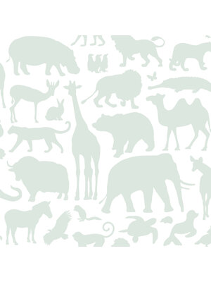 Dutch Wallcoverings FC Joy- dieren wit/mintgroen - 72070