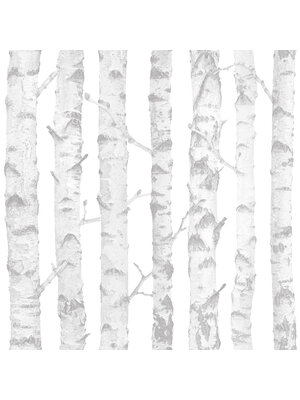 Dutch Wallcoverings FC Joy- berkenbomen wit/grijs - 72060