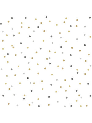 Dutch Wallcoverings FC Joy- stippen wit/bruin - 72057