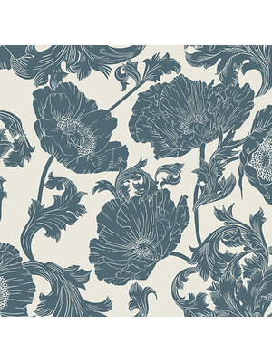 Dutch Wallcoverings FC Ekbacka- Papaver White/Blue - 14023