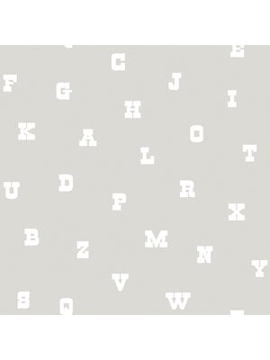 Dutch Wallcoverings FC Joy- letters grijs/wit - 72103