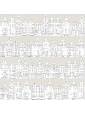 Dutch Wallcoverings FC Joy- grachtenpanden beige/wit - 72037