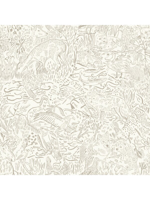 Dutch Wallcoverings FC Klara & Tove- Landskapsdjur White - 26021