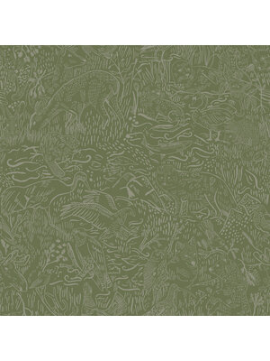 Dutch Wallcoverings FC Klara & Tove- Landskapsdjur Green - 26023