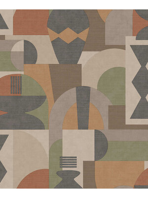 Dutch Wallcoverings FC Khalili- Khalili Khaki/Orange - 65931