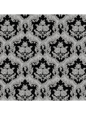 Dutch Wallcoverings FC New Tekko medaillon zwart/zilver - 20023