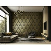 Dutch Wallcoverings FC New Tekko medaillon zwart/goud - 20001