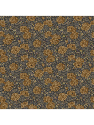 Dutch Wallcoverings FC Rosenlycka- Roses Blue/Brown - 43109