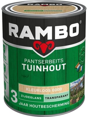 Rambo Pantserbeits Tuinhout Zijdeglans Transparant - Blank