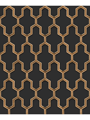 Dutch Wallcoverings Wall Fabric/Bs1 Geometric Black - Zwart