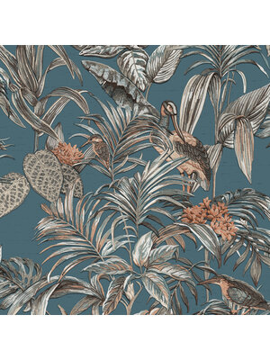 Dutch Wallcoverings Wallstitch/Bs1 Bird Of Paradise Blu - Blauw