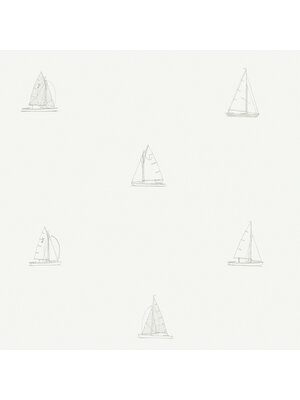 Dutch Wallcoverings FC Joy- zeilboten wit/grijs - 72044