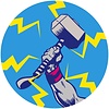Noordwand Komar Dots Behangcirkel Marvel - Avengers - Thor's Hammer Pop Art - DD1-056 Noordwand Komar Dots Behangcirkel Marvel - Avengers - Thor's Hammer Pop Art - DD1-056