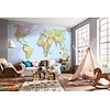 Komar Home; Komar Colours Fotobehang World Map - XXL4-038 Komar Home; Komar Colours Fotobehang World Map - XXL4-038