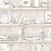 Noordwand Homestyle Behang met wandplanken met boeken en decoratie - FH37507
