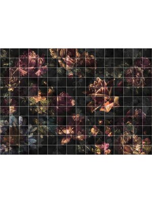 Noordwand Komar Ink Fotobehang Tiles Flowers - INX8-080 Noordwand Komar Ink Fotobehang Tiles Flowers - INX8-080