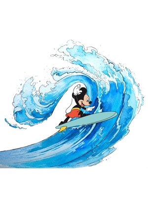 Komar Into Adventure Fotobehang Disney - Mickey Mouse - Surfing - IADX6-007