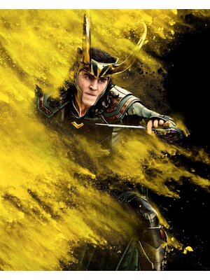 Komar Into Wonderland Fotobehang Marvel Loki Yellow Dust - IADX4-100 Komar Into Wonderland Fotobehang Marvel Loki Yellow Dust - IADX4-100