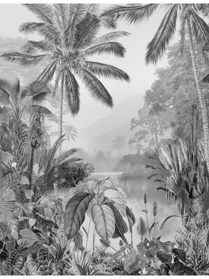 Noordwand Komar Raw Fotobehang Lac Tropical Black & White - R2-008 Noordwand Komar Raw Fotobehang Lac Tropical Black & White - R2-008