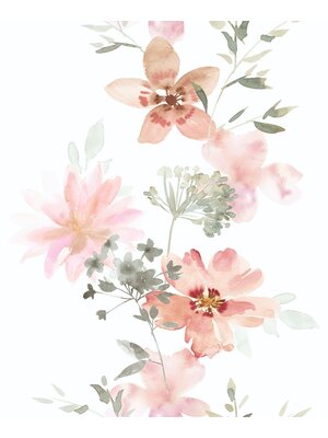 Kylie Behang met aquarel bloemen - 81626