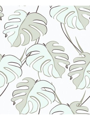 Kylie Behang met groene monstera print - 81607