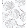 Kylie Behang met lila grijze monstera print - 81604 Kylie Behang met lila grijze monstera print - 81604