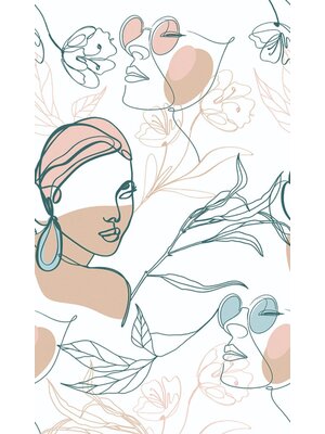 Kylie Fotobehang fineline art face - 81609 Kylie Fotobehang fineline art face - 81609