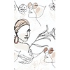 Kylie Fotobehang fineline art face - 81610