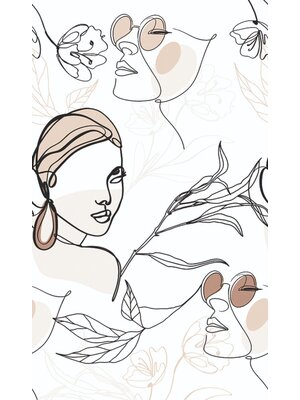 Kylie Fotobehang fineline art face - 81610 Kylie Fotobehang fineline art face - 81610