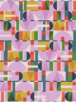 Leyla Behang met grafische print - 81645