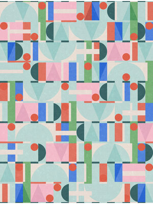Leyla Behang met grafische print - 81647