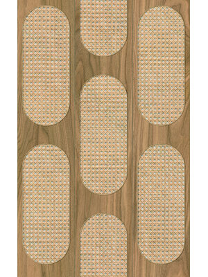 Leyla Behang met rotan en hout patroon - 81638 Leyla Behang met rotan en hout patroon - 81638