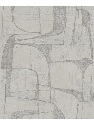 Leyla Behang organische stenen motief met metallic details - 82453