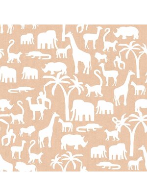 MiniMe Behang met silhouetten van jungle dieren - 17131 MiniMe Behang met silhouetten van jungle dieren - 17131