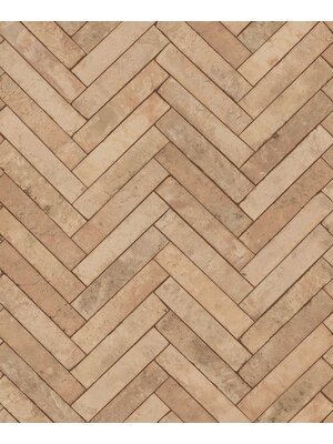 Noordwand Textura Behang met visgraatverband bakstenen - 1545760