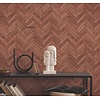 Noordwand Textura Behang met visgraatverband bakstenen - 1545763